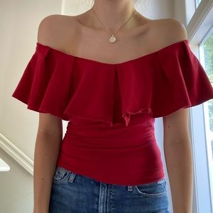 Free People off the shoulder red top